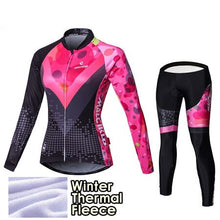Load image into Gallery viewer, Malciklo 2019 Winter Cycling Jersey Long Sleeve Thermal Fleece Invierno Mujer Women Cycling Clothing + BIB Pants Cycling Sets