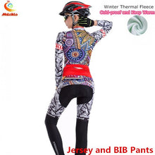 Load image into Gallery viewer, Malciklo 2019 Winter Cycling Jersey Long Sleeve Thermal Fleece Invierno Mujer Women Cycling Clothing + BIB Pants Cycling Sets