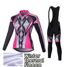 Load image into Gallery viewer, Malciklo 2019 Winter Cycling Jersey Long Sleeve Thermal Fleece Invierno Mujer Women Cycling Clothing + BIB Pants Cycling Sets